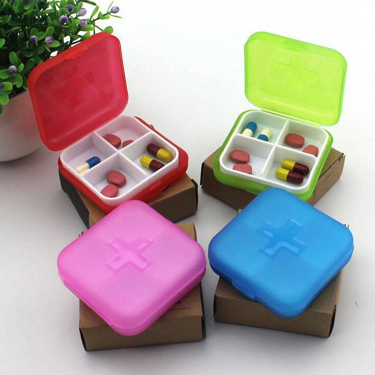 Buy Multifunctional 4 Grids Pill Portable Travel Vitamin Case Storage