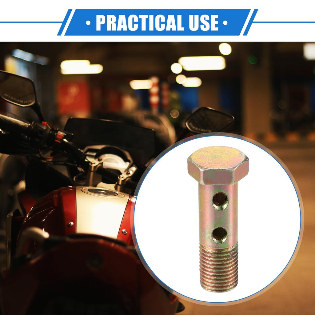 VekAuto Double Banjo Bolt Kit M14x1.5 51mm Length Metric Thread Turbo Brake Line Fitting