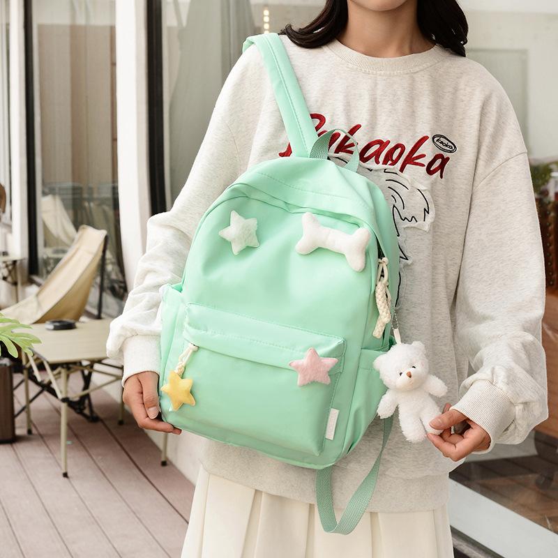 Small fresh sweet large capacity backpack for class commuting primary school student school bag light outdoor leisure travel backpack