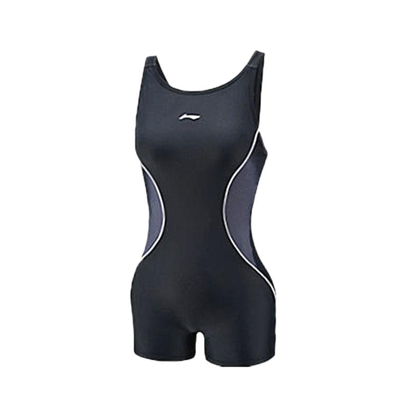 Li Ning One piece Swimsuit Women s Gray Black ASLT062-13 M
