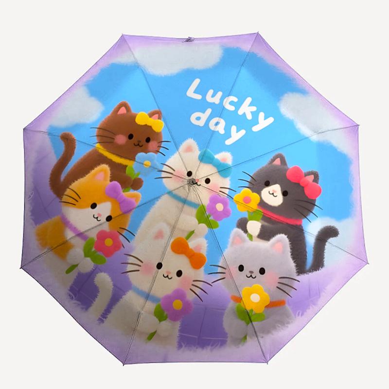 

1PC Lucky Cats Automatic Opening And Closing, Sturdy Iron Frame, Portable Folding Design, Suitable For Men And Women In All Seasons66