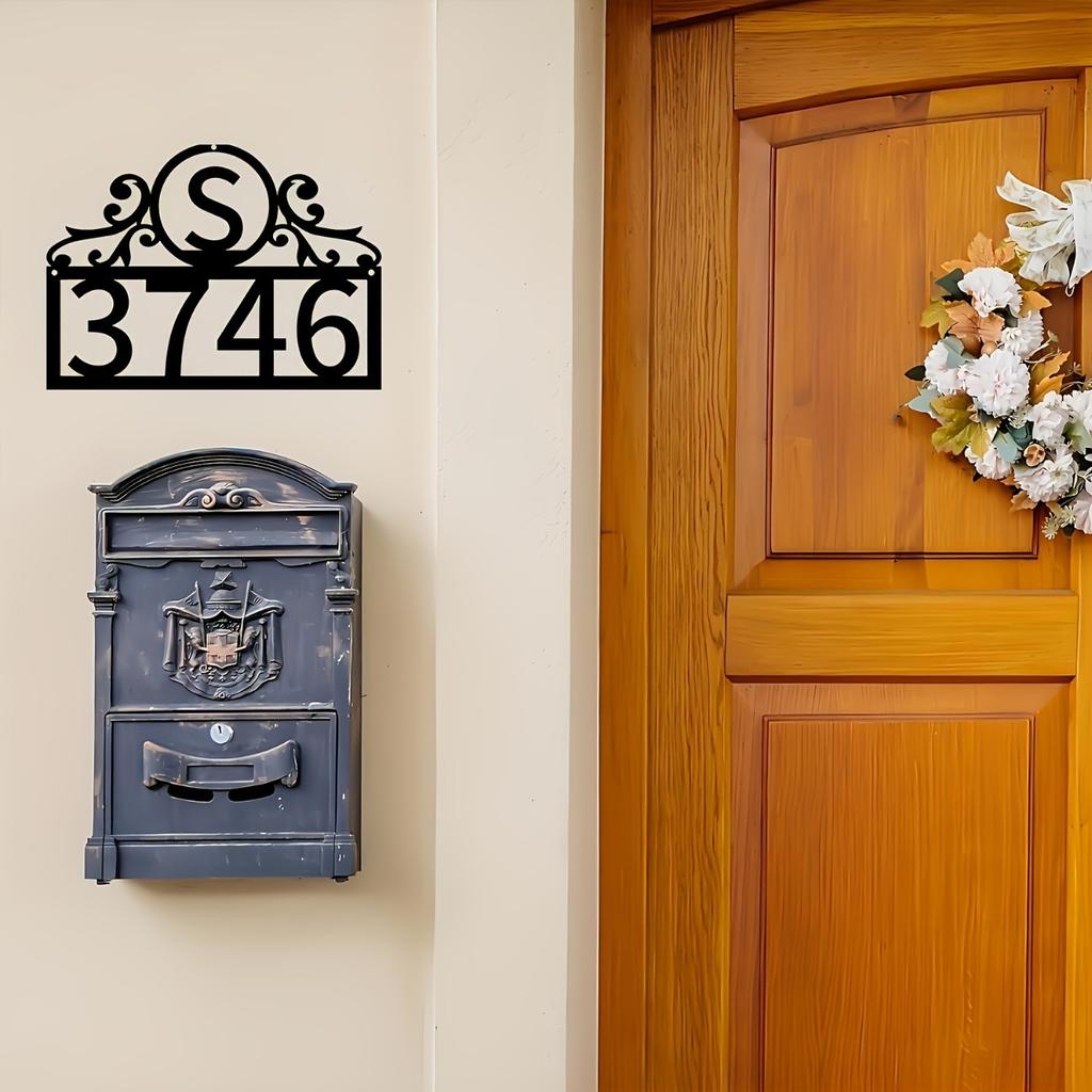 Custom Metal House Number Plate, Personalized Address Sign for Home Office Garden Decor, Elegant Laser Cut Design