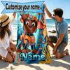 Custom Name Personalized PAW Patrol Print Beach Towel, for Trip Camping Beach Party Home Decor, Birthday Gift for Family & Friends