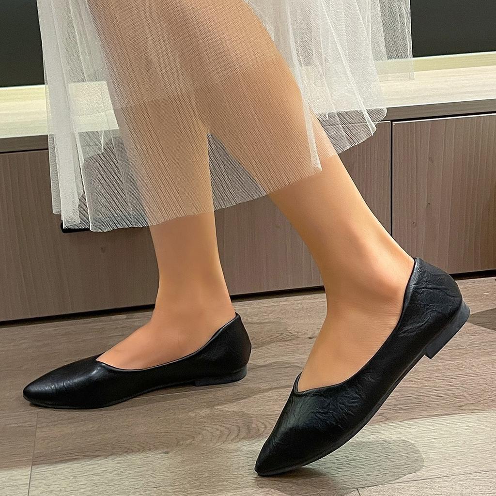 New Pointed Flat Shoes European and American Shallow Mouth Single Shoes Non-slip Versatile Soft Sole Single Shoes