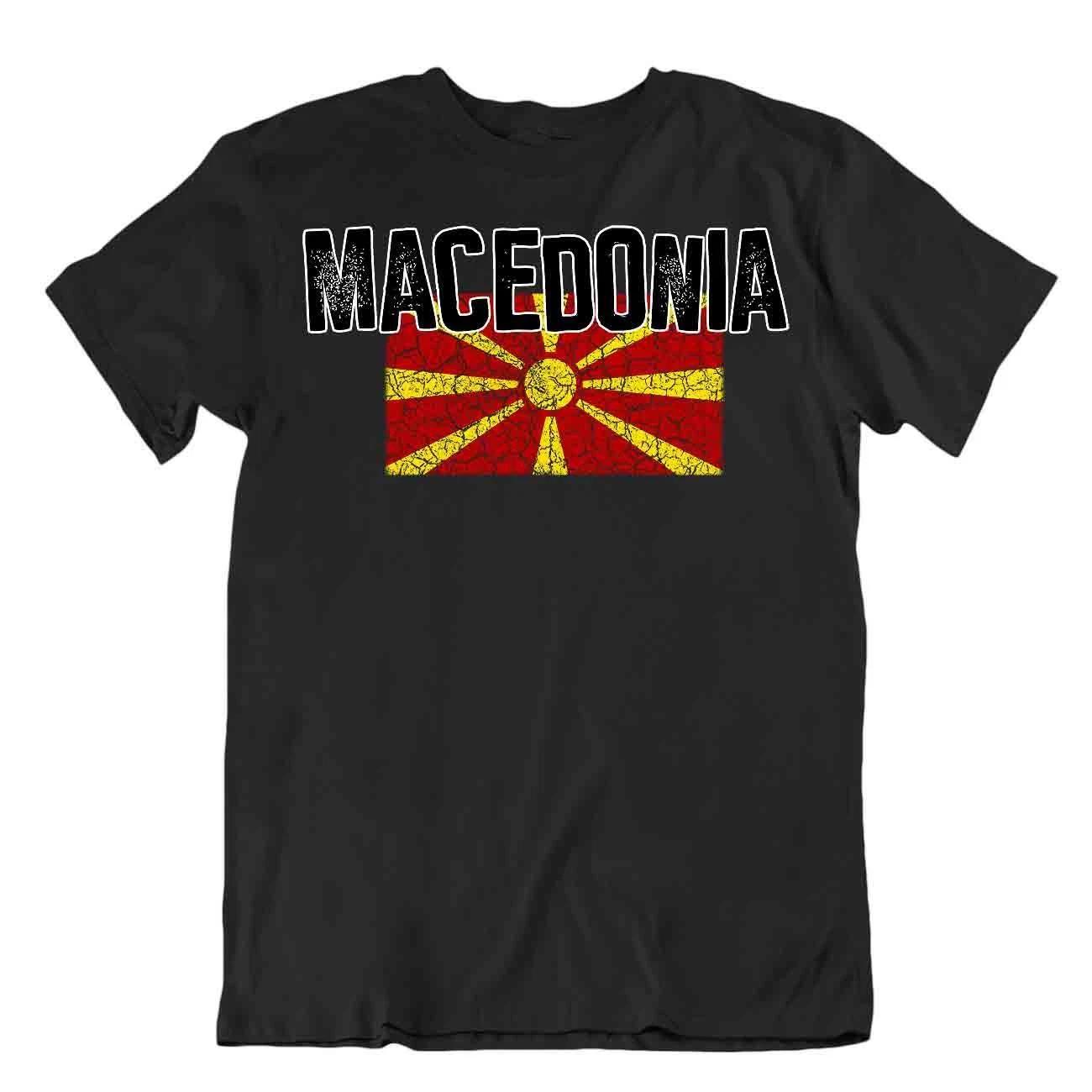Flag T-Shirt Macedonia Fashion Country Souvenir Gift Tee Pride logo L
