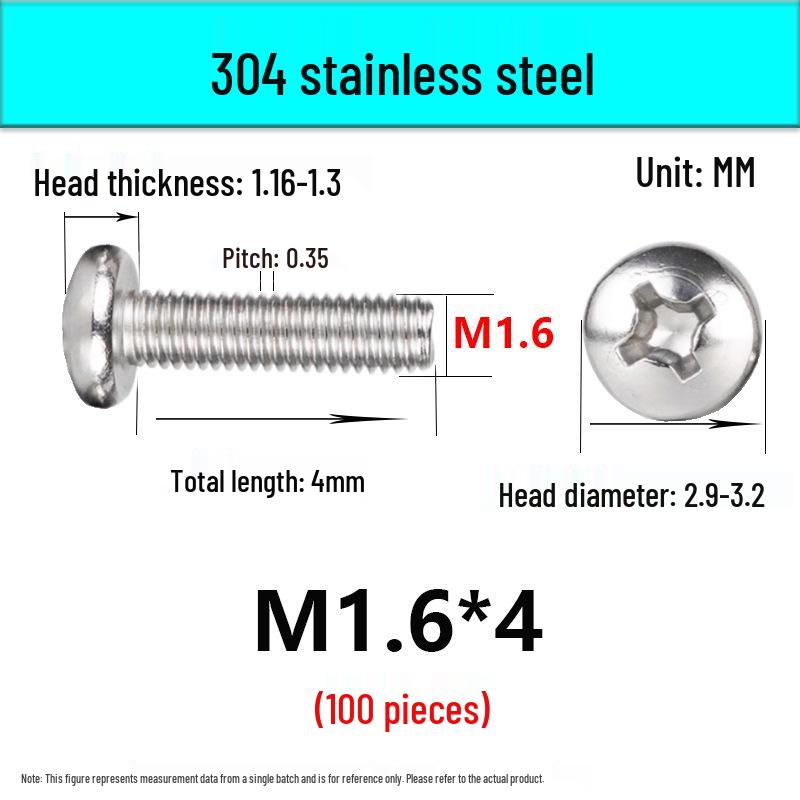 In-Stock 304 Stainless Steel Phillips Pan Head Machine Screw GB818