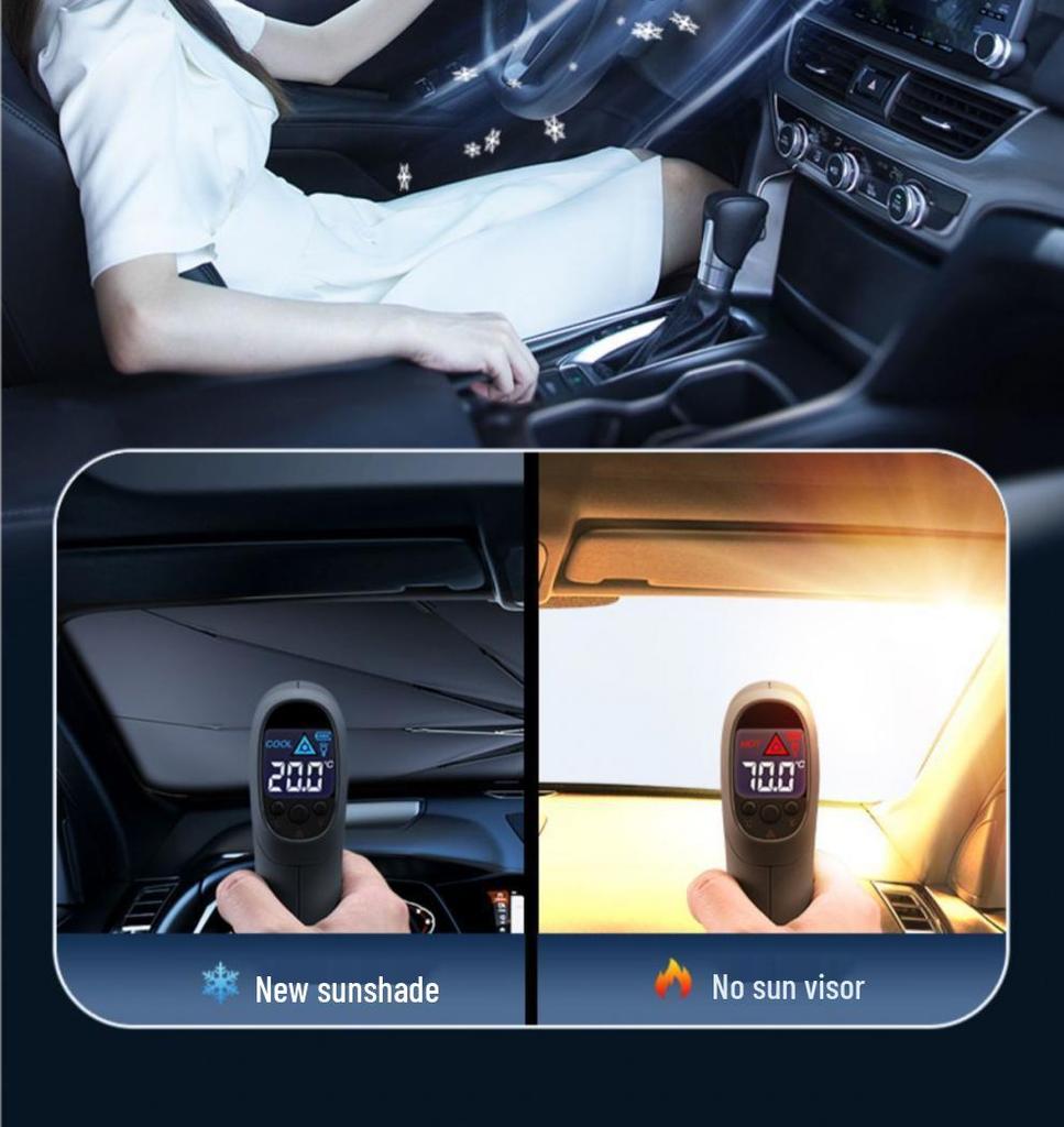 Car Sunshade Visor, Heat Insulation Curtain for Front Windshield Summer Protection.
