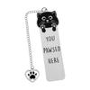 Creative You Pawsed Here Bookmark Cat Waving Black Cat Cat Bookmark Stainless Steel Reading Blessings Bookmark Gift