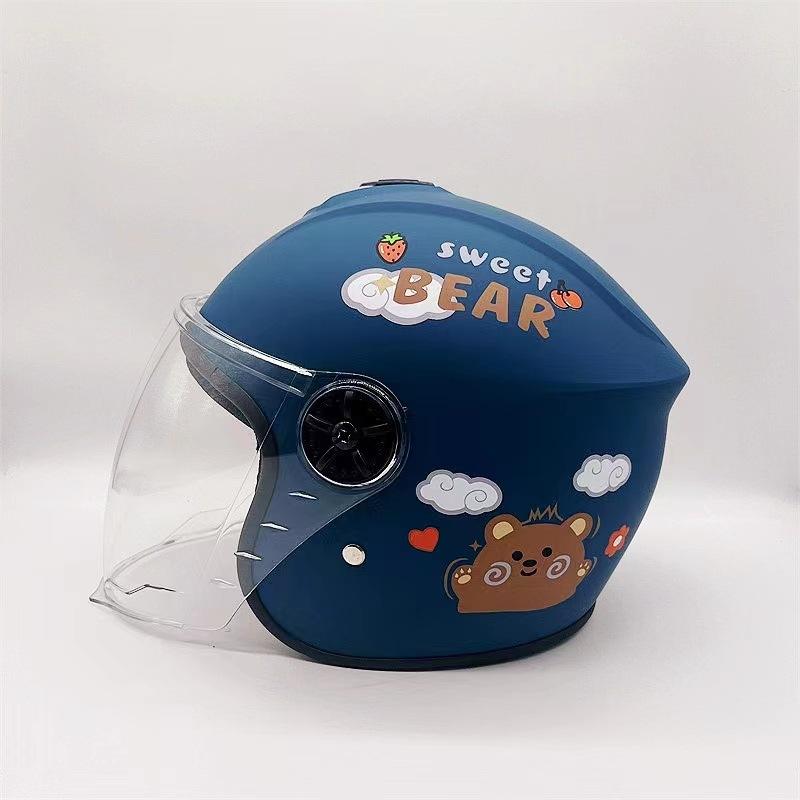 Children's helmets Boys and girls winter warm battery car electric vehicle safety new national standard cartoon parent-child helmet