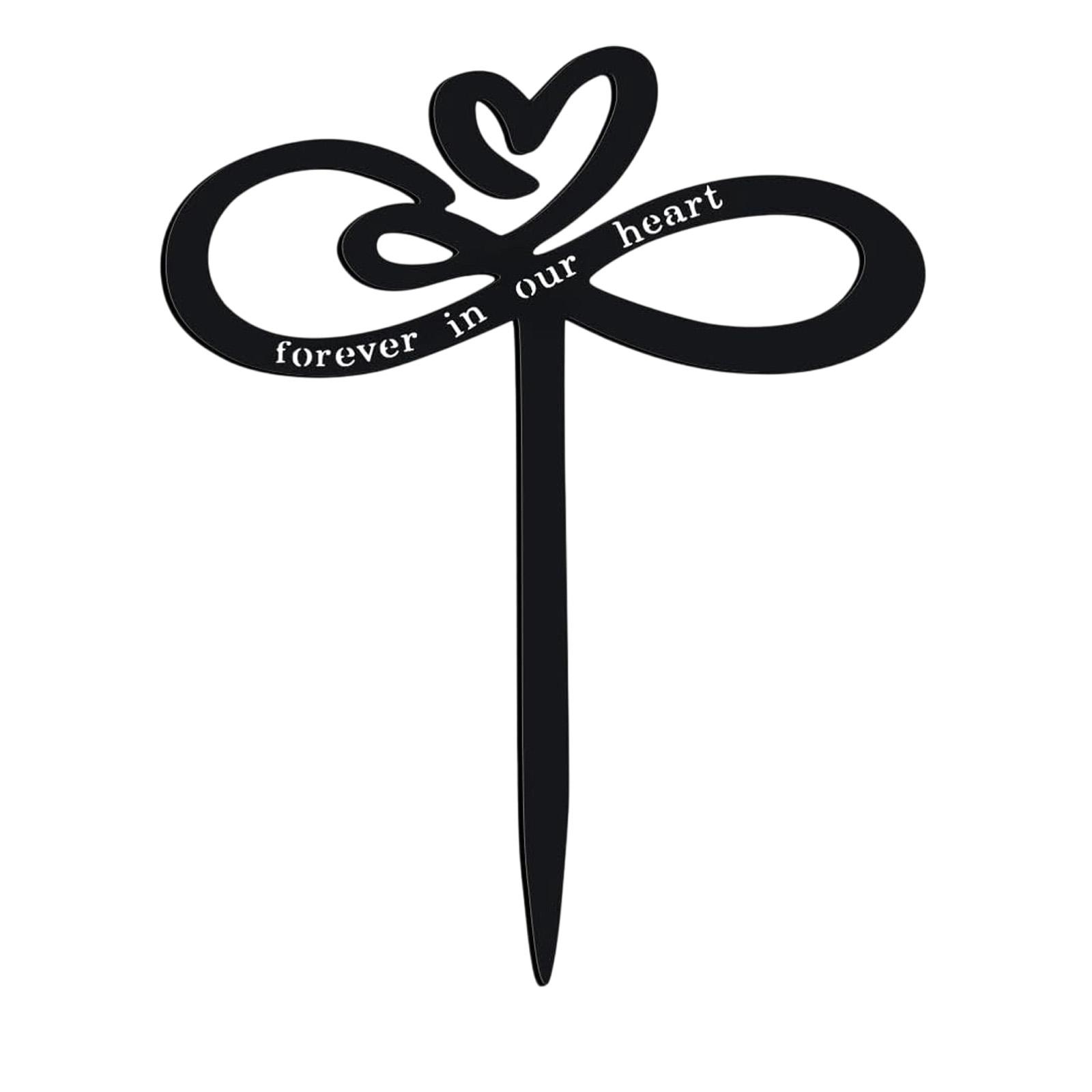 

Metal Memorial Garden Stake, Heart & Infinity Yard , Sympathy Remembrance Plaque For Cemetery & Outdoor Decor One Size