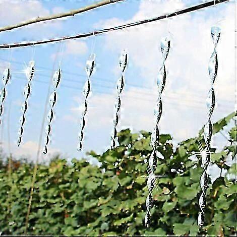 Bird Scarecrow Wind Spiral - 12 Pieces Bird Repellent Reflective Rotating Repellers In 6 Colors (30CM)