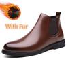 Fashion Casual Leather Mens Chelsea Boots Comfortable Male Business Shoes Fashion Men Ankle Boots Classic Outdoor Botas High Top Shoes