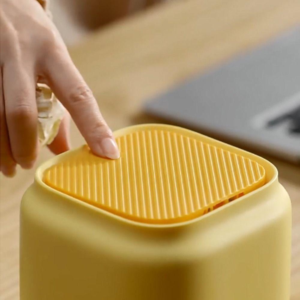 Cute with Lid Desktop Press Flip Garbage Storage Box Trash Can Sundries Box Paper Basket Waste Bins