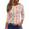 Women's T Shirt Christmas Print 3/4 Sleeve Daily Weekend Fashion Basic Round Neck Regular Top