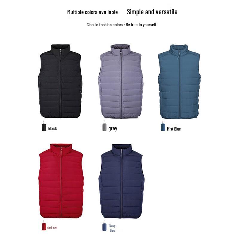 Ya Ya Men's Lightweight Stand-Collar Down Vest
