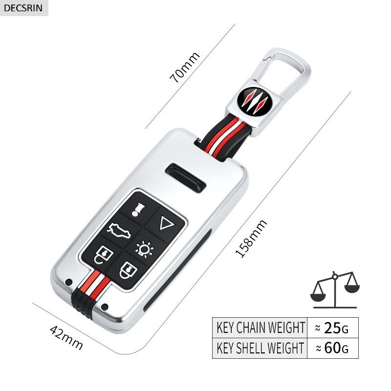 Zinc Alloy+Silicone Car Key Case Cover For Volvo XC60 V60 S60 S80 XC70 V40 5 6 Buttons Remote Key Protection Holder Shell
