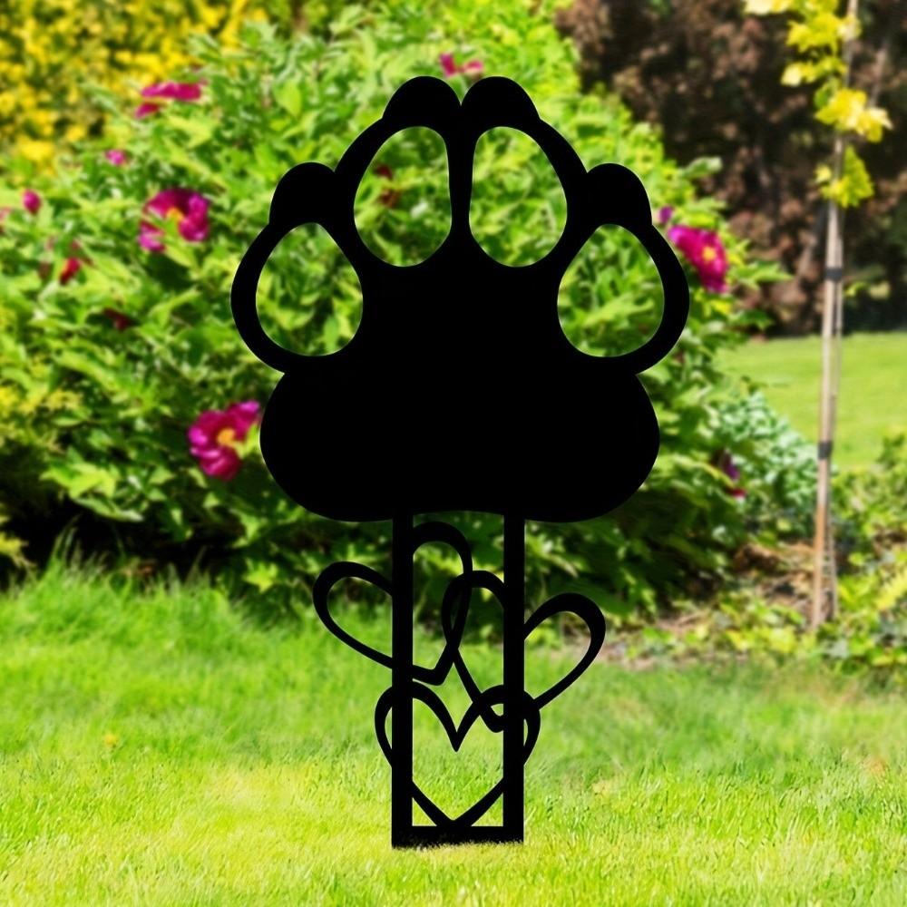 Sturdy Carbon Steel Pet Dog Grave Marker Pet Memorial Stone Plaque  Outdoor Garden