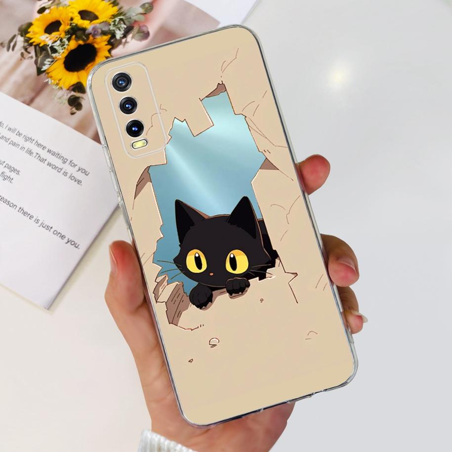 For Vivo Y11s Y12s Case V2028 V2026 V2033 Popular Flower Clear Silicon Back Cover For Vivo Y20 Y20i Y20s V2029 V2027 V2032 Funda