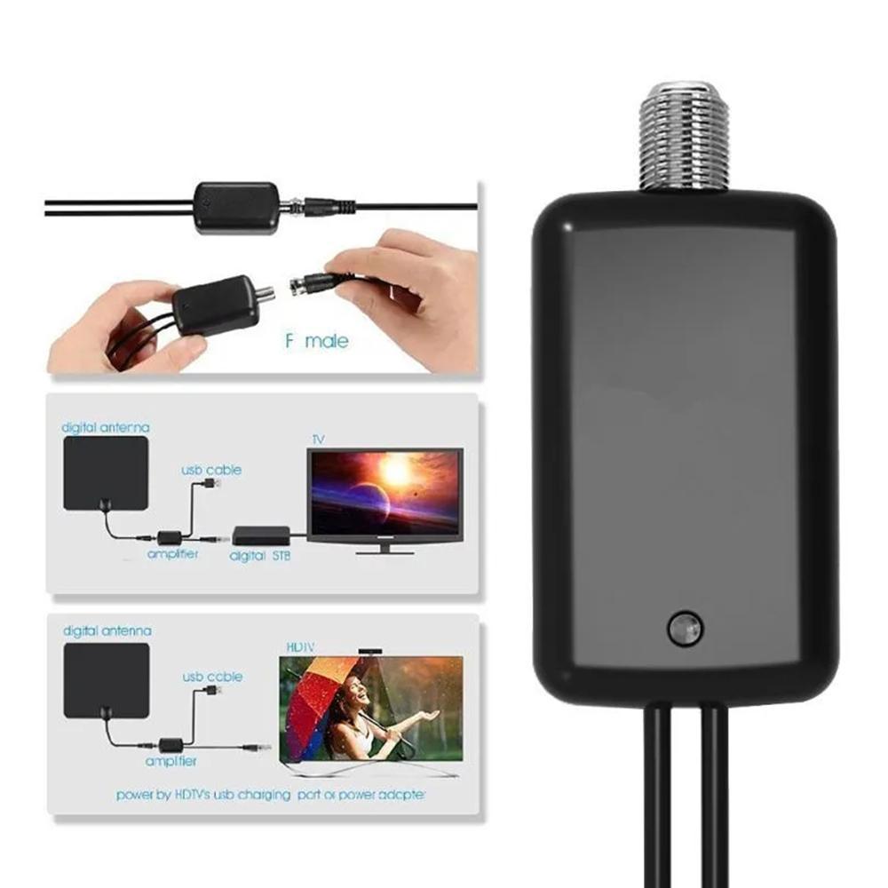 1 Pcs Digital TV Antenna Amplifier Signal Enhancer 4K UHD High-Definition Signal Receiver Stable Signal Boost Anti-Interference