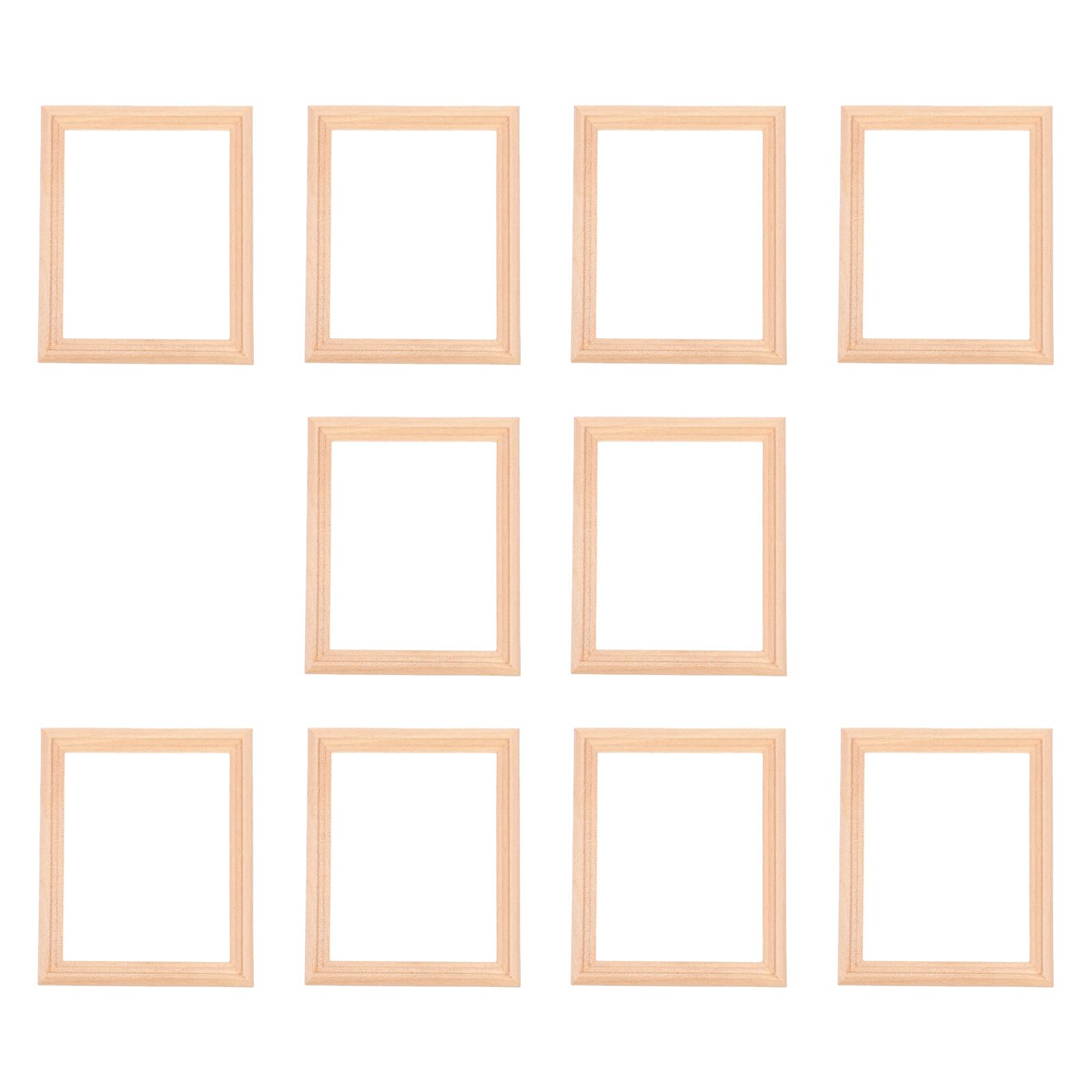 

Набор из 10 миниатюрных рамок из натурального дерева для DIY кукольного домика и крафт-проектов