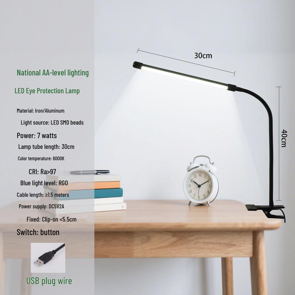 High Brightness Eye-Protection LED Clip-On Desk Lamp for Study and Nail Art