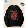 Men's Red Heart K Poker Pattern Casual Crew Neck Sweatshirt