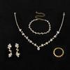 Bridal Jewelry Set With Crystal Necklace Earrings Bracelet For Women Wedding Accessories