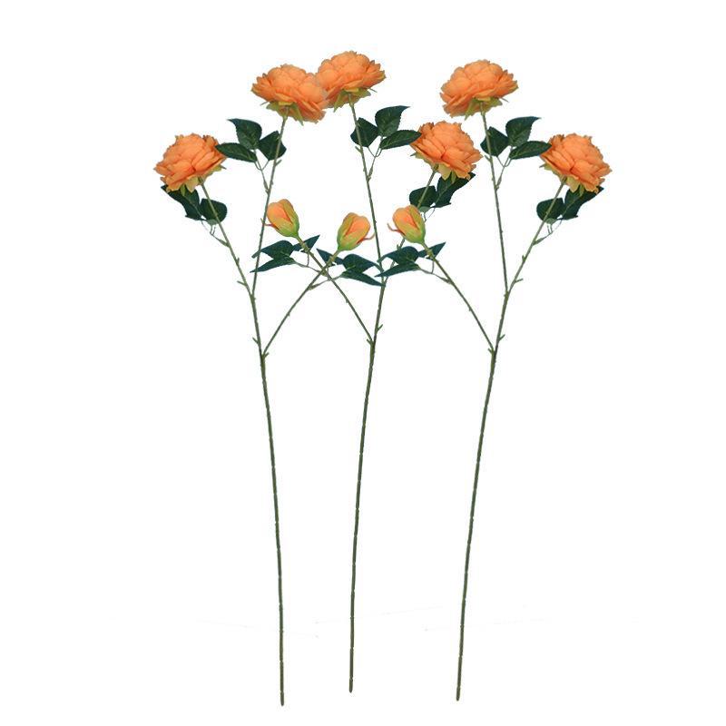 European Style 3-Head Peony Wedding Arrangement - Artificial Silk Flowers for Home Decor