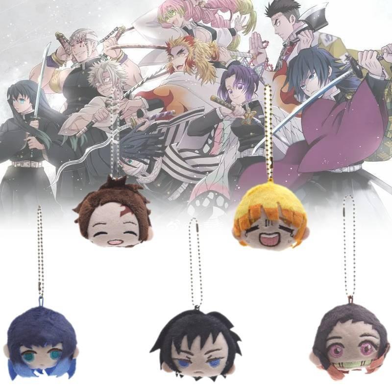 Adorable Demon Slayer Plush Brooch Keychain Featuring Tanjiro Inosuke Zenitsu Collectibles