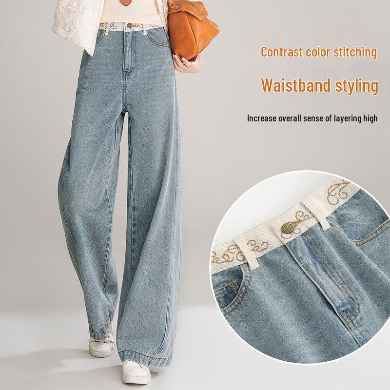 

Women s High-Waist Straight Leg Color Block Denim Jeans EU 40