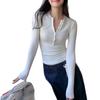 Henley Shirt Shoulder T-Shirt Autumn Versatile Shirt