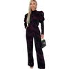 AX Paris Womens/Ladies Abstract Polyester Wide Leg Puff Sleeve Jumpsuit
