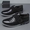 2025 Large Size Men's Casual Velcro Shoes Foreign Trade Large Size Men's Casual Non-slip Leather Shoes Embroidery Convenient