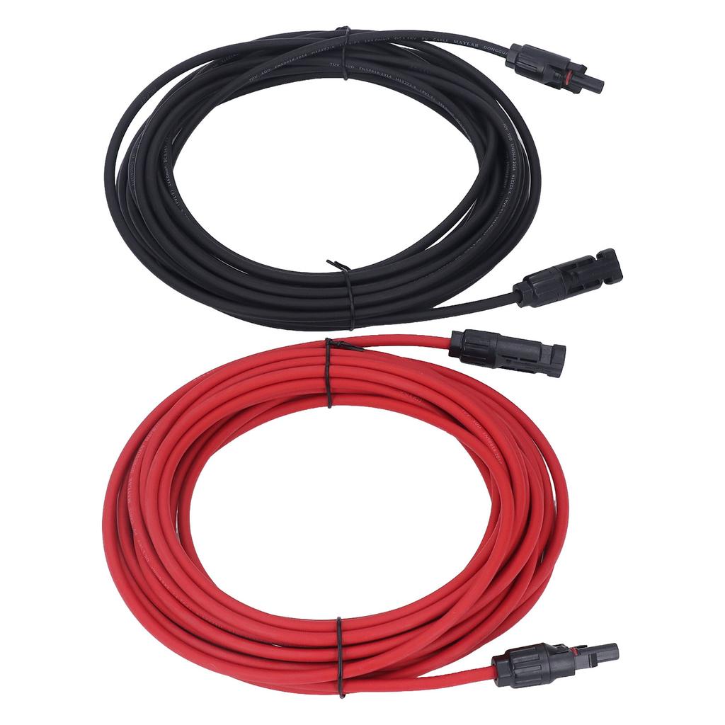 2pcs 12AWG 4mm2 Solar Panel Extension Cable Black Red Solar Adaptor Extension Cable with Female