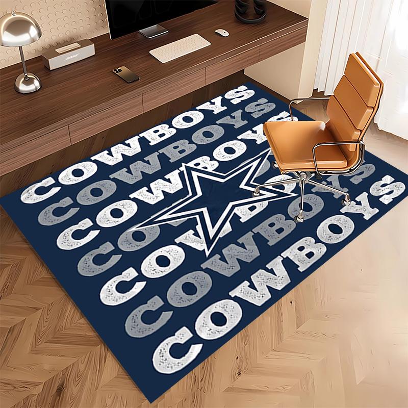 1pc Dallas Cowboys Print Area Rug - Soft, Washable Non-Slip Indoor Mat, Living Room, Home Office Decorative Rug,Office Decorative