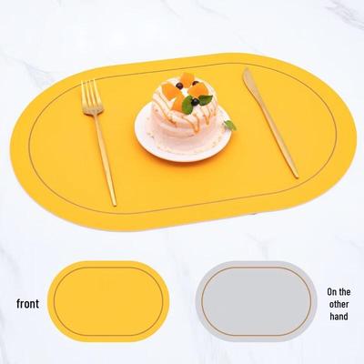 Premium Oval Leder Essplatzset