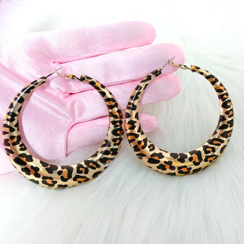 

Y2K Jewelry Leopard Print Hoop Earrings Sexy Charms Earrings Accessories Vintage Bohemian Earrings Korean Fashion Aesthetic