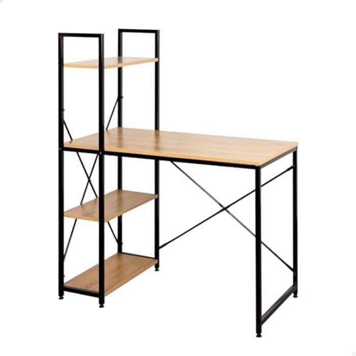 Bureau avec étagère - AKTIVE - Modèle moderne - 100 cm - Métal noir - Style industriel