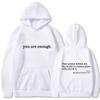 Men's and women's fleece sweater plain letter print pocket drawstring print hoodie