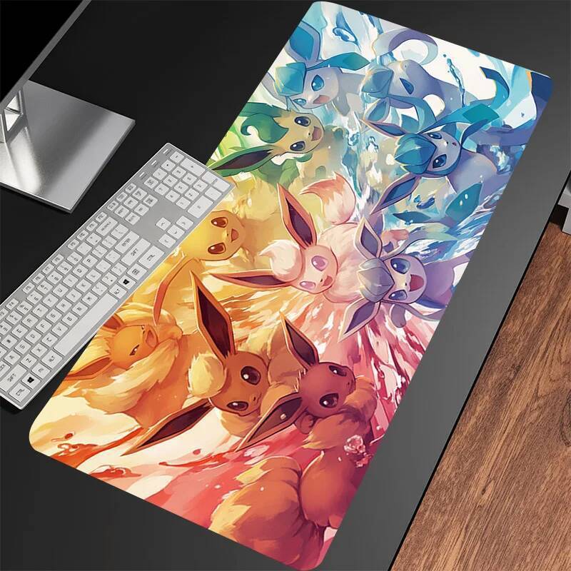 Kawaii kočka Stolní podložka Velká Eevee Anime Podložka pod myš Herní příslušenství Podložka pod myš Vodotěsná Gumová Podložky na notebook Rozšířený Stolní koberec