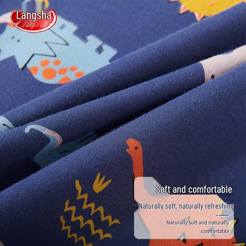 Langsha Boys' All-Season Pure Cotton Pajama Set