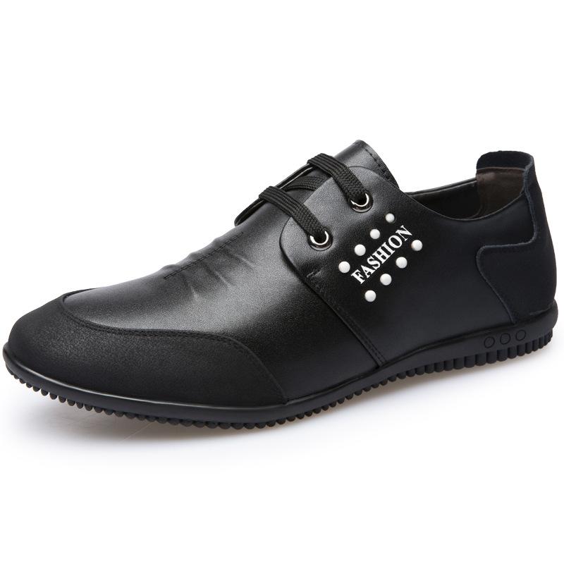 Men's Shoes Hollow Breathable Cowhide Soft Sole Four Seasons Leather Shoes Men's Inner Height Increase Thin White Casual Shoes 2025