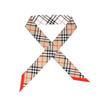 Check Contrast Skinny Twill Silk Scarf 8119963 B9719