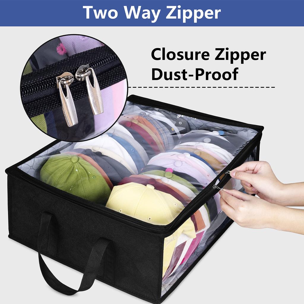 Collapsible Baseball Cap Storage Box, Large Capacity Cap Storage Bag, Can Hold 40 Hats, Suitable for Dormitory, Bedroom,1pc