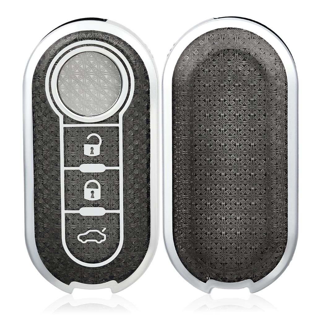 Fashion Car Key Case Cover For Fiat 500 Ducato Panda 500L Punto Lancia Musa For Citroen For Citroen Car Keyring Luxury Leather