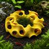 Stable Bottom Decoration for Aquarium 3D Printed Hideout Cave, Wavy Hollow Ring Fish Shrimp Shelter, Freshwater Decor Breeding Hiding Hole Decor, Tank