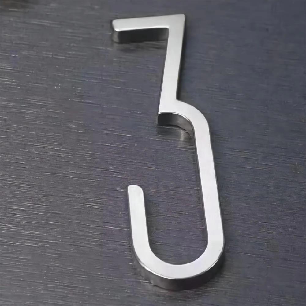 Stainless Steel Door Number Plates Number 0-9 Number Signage  For Hotels Apartments Offices