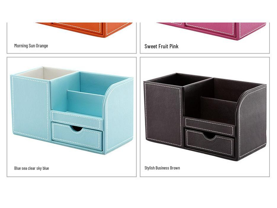 Moderner Business-Stifthalter - Multifunktionaler Leder-Schreibtisch-Organizer