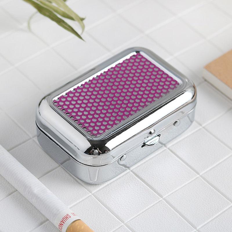 Portable Pocket Ashtray with Lid, Stainless Steel Metal Car Ash Tray, Mini Travel Cigarette Ash Holder for Outdoor Use