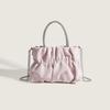 Rhinestone Handheld Shoulder Bag Women'S Summer New Celebrity Party Pleated Cloud Chain Messenger Bag Fashionable And Versatile